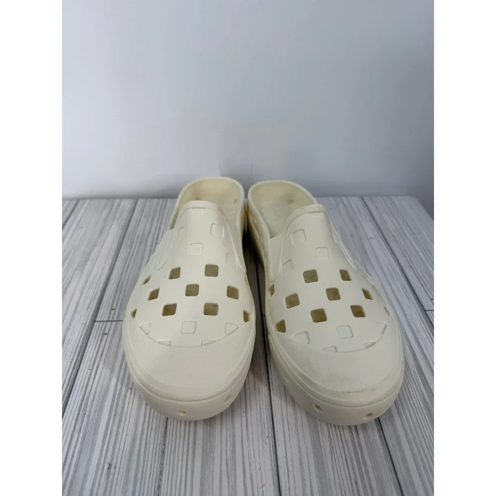 Vans Mens Slip On Mule TRK Marshmallow White Rubber Water Slip On Shoes Sise 6